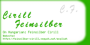 cirill feinsilber business card